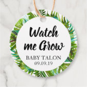 Tropical Baby shower Bekijk mij groeien Plant Favo Bedankjes Labels (Voorkant)