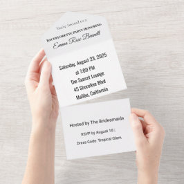 Tropical Bachelorette All In One Invitation Uitnodiging