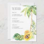 Tropical Bachelorette Beach Party Weekend Kaart (Achterkant)