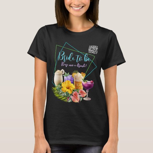 Tropical Bachelorette Drink QR-code T-shirt (Voorkant)