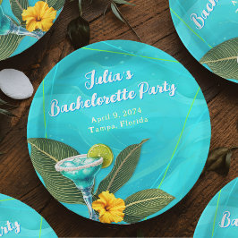 Tropical Bachelorette Party Blue Waves Papieren Bordje