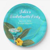Tropical Bachelorette Party Blue Waves Papieren Bordje (Voorkant)