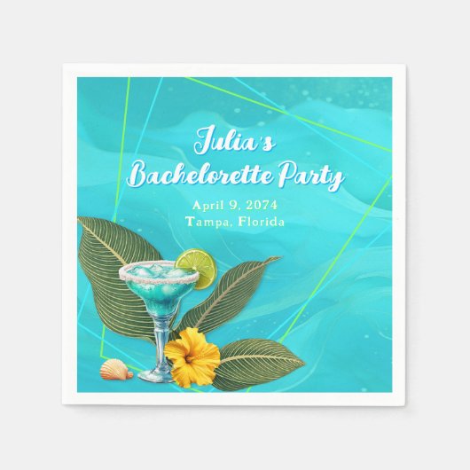 Tropical Bachelorette Party Blue Waves Servet (Voorkant)