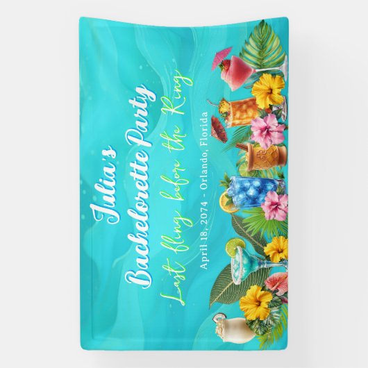 Tropical Bachelorette Party Blue Waves Spandoek (Verticaal)