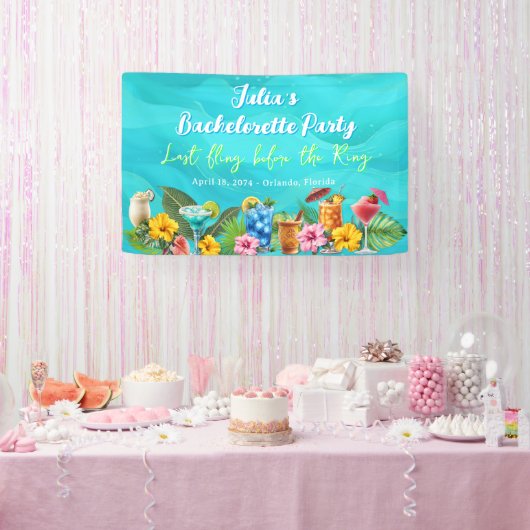 Tropical Bachelorette Party Blue Waves Spandoek (Feest)