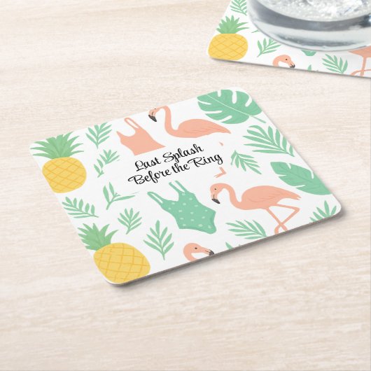 Tropical Bachelorette Party Papier Onderzetter (Schuin)