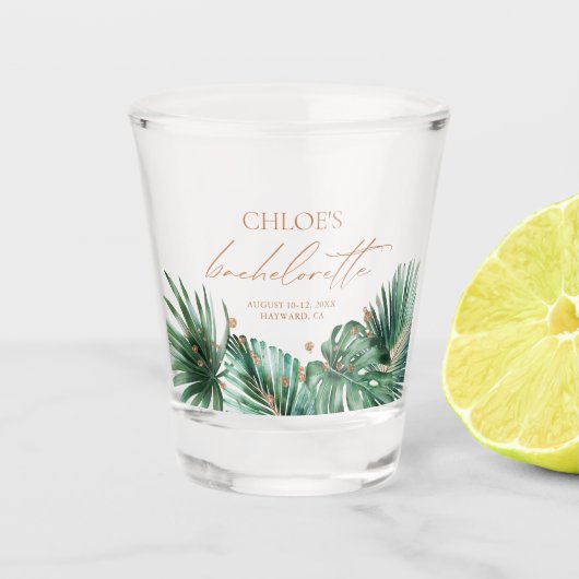 Tropical Bachelorette Weekend Party Favor Shot Glas (Voorkant)