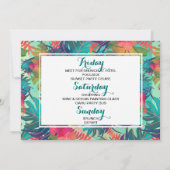 Tropical Bachelorette Weekendschema Uitnodiging (Achterkant)