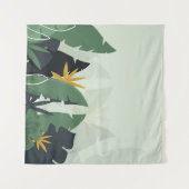 Tropical background with jungle plants. Palm leave Wandkleed (Voorkant (horizontaal))