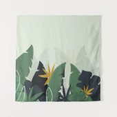 Tropical background with jungle plants. Palm leave Wandkleed (Voorkant)