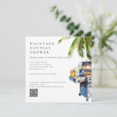 Tropical Backyard BBQ Couples Shower  Kaart (Staand voorkant)