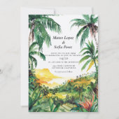 Tropical Bali Wedding Invite Kaart (Voorkant)