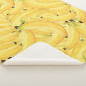 Tropical Banana Bunch Watercolor Seamless Pattern Sherpa Deken (3/4)