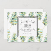 Tropical Banana Leaf Beach Bewaar de Data Aankondigingskaart (Voorkant / Achterkant)