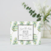 Tropical Banana Leaf Beach Bewaar de Data Aankondigingskaart (Staand voorkant)