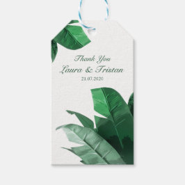 Tropical Banana Leaf Wedding Dank u Labels Cadeaulabel
