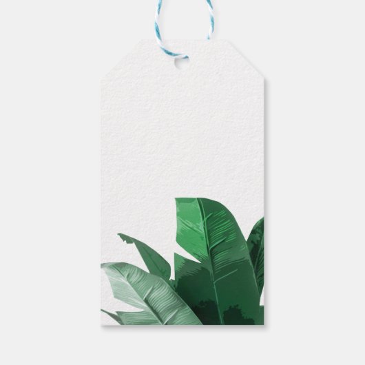 Tropical Banana Leaf Wedding Dank u Labels Cadeaulabel (Achterkant)
