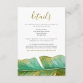 Tropical Banana Leaf Wedding Details Kaart (Voorkant)