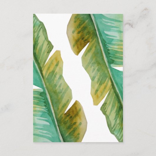 Tropical Banana Leaf Wedding Details Kaart (Achterkant)
