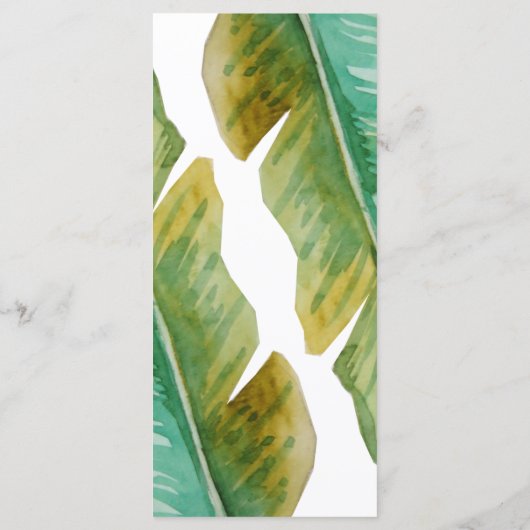 Tropical Banana Leaf Wedding Menu Kaart (Achterkant)