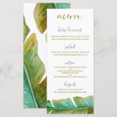 Tropical Banana Leaf Wedding Menu Kaart (Voorkant / Achterkant)