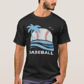 Tropical Baseball Palm Tree Summer Vacation T-shirt (Voorkant)