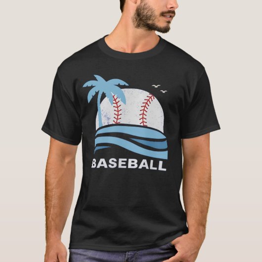 Tropical Baseball Palm Tree Summer Vacation T-shirt (Voorkant)