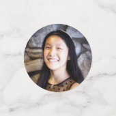 Tropical Bat Mitzvah 3 Foto Groen Goud Bloemen Confetti (Kleine voorkant)