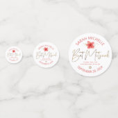 Tropical Bat Mitzvah 3 Foto Roze Gouden Bloemen Gl Confetti (Achterkanten)