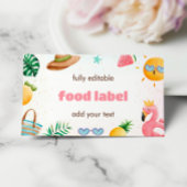 Tropical Beach 1e Verjaardagsfeestje Etiket Informatiekaartje