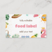 Tropical Beach 1e Verjaardagsfeestje Etiket Informatiekaartje (Voorkant)