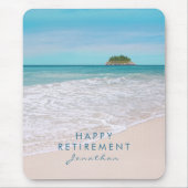 Tropical Beach aangepaste tekst "Happy Retirement" Muismat (Voorkant)