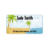 Tropical Beach Adresetiketten Etiket (Voorkant)