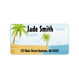 Tropical Beach Adresetiketten Etiket