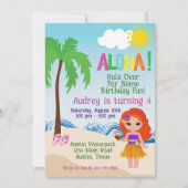 Tropical Beach Aloha Luau Verjaardag uitnodiging (Voorkant)