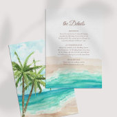 Tropical Beach and Palm Trees Trouwdetails Kaart