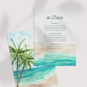 Tropical Beach and Palm Trees Trouwdetails Kaart