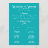 Tropical Beach and Palm Trees Trouwprogramma Programmakaart (Achterkant)