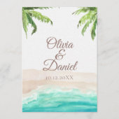 Tropical Beach and Palm Trees Trouwprogramma Programmakaart (Voorkant)