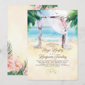 Tropical Beach Arbor dromerige zomer bruiloft Kaart (Voorkant / Achterkant)