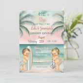 Tropical Beach Baby Geslacht Onthullen Blush Sage Kaart (Staand voorkant)