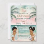 Tropical Beach Baby Geslacht Onthullen Blush Sage Kaart (Voorkant)