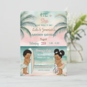 Tropical Beach Baby Geslacht Onthullen Blush Sage Kaart (Staand voorkant)