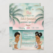 Tropical Beach Baby Geslacht Onthullen Blush Sage Kaart (Voorkant / Achterkant)