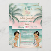 Tropical Beach Baby Geslacht Onthullen Blush Sage Kaart (Voorkant / Achterkant)