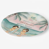 Tropical Beach Baby Geslacht Onthullen Blush Sage Papieren Bordje (Gekanteld)