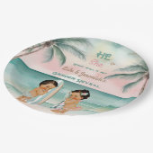 Tropical Beach Baby Geslacht Onthullen Blush Sage Papieren Bordje (Gekanteld)