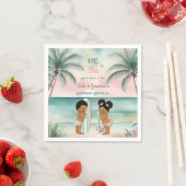 Tropical Beach Baby Geslacht Onthullen Blush Sage Servet (Insitu)