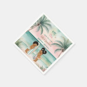 Tropical Beach Baby Geslacht Onthullen Blush Sage Servet (Hoek)