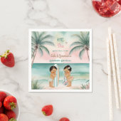 Tropical Beach Baby Geslacht Onthullen Blush Sage Servet (Insitu)